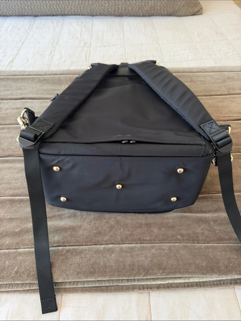 Lo & Sons Rowledge Black Backpack with Gold Hardware